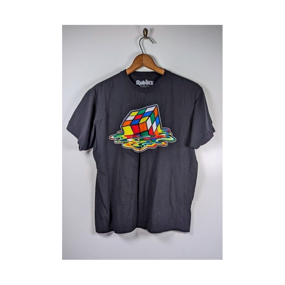Rubiks Cube Melting Graphic T-Shirt Mens Size Large Ripple Junction Retro Game